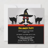 Fun Witchy Halloween Party Invitation Kaart (Voorkant)