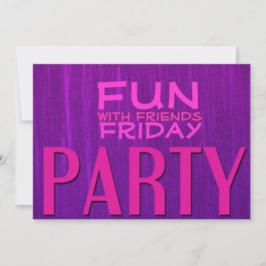 Fun with Friends Pink Paarse Party Invitations Kaart (Voorkant)