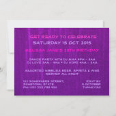 Fun with Friends Pink Paarse Party Invitations Kaart (Achterkant)