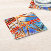 fun with roller coaster tote bag kartonnen onderzetters (Schuin)