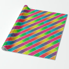 [Fun with Stripes] Patroon #1 Geometrische regenbo Cadeaupapier