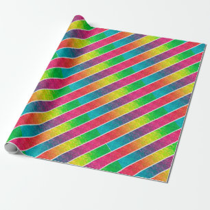 [Fun with Stripes] Patroon #1 Geometrische regenbo Cadeaupapier