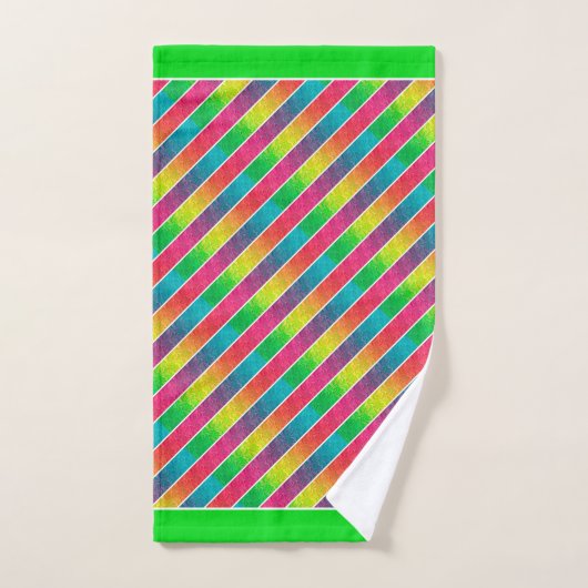 [Fun with Stripes] Patroon #1 Regenbooggeometrisch Bad Handdoek (Handdoek)