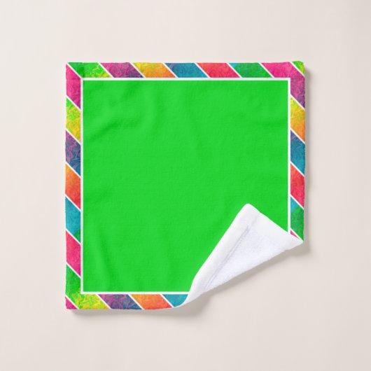 [Fun with Stripes] Patroon #1 Regenbooggeometrisch Bad Handdoek (Wasdoekje)