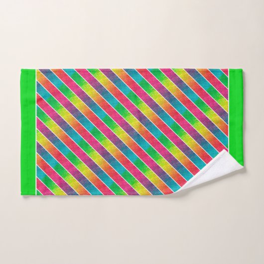 [Fun with Stripes] Patroon #1 Regenbooggeometrisch Bad Handdoek (Handdoek)