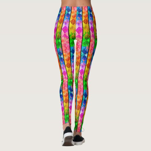 [Fun with Stripes] Patroon #5b Rainbow Harlequin Leggings (Achterkant)
