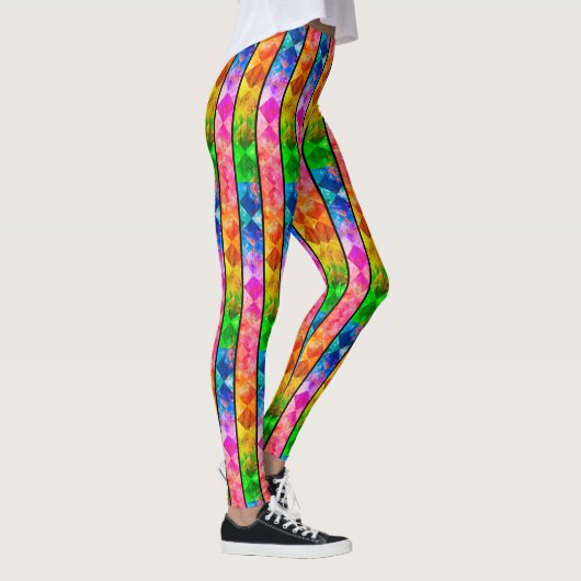 [Fun with Stripes] Patroon #5b Rainbow Harlequin Leggings (Rechts)