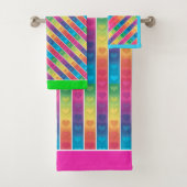 [Fun with Stripes] Patroon #6a Regenboogharten Bad Handdoek (Insitu)