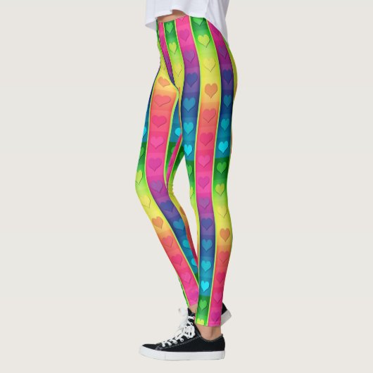 [Fun with Stripes] Patroon #6b Rainbow Hearts Leggings (Links)