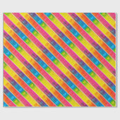 [Fun with Stripes] Patroon #6c Rainbow Hearts Cadeaupapier (Vlak)
