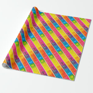 [Fun with Stripes] Patroon #6c Rainbow Hearts Cadeaupapier