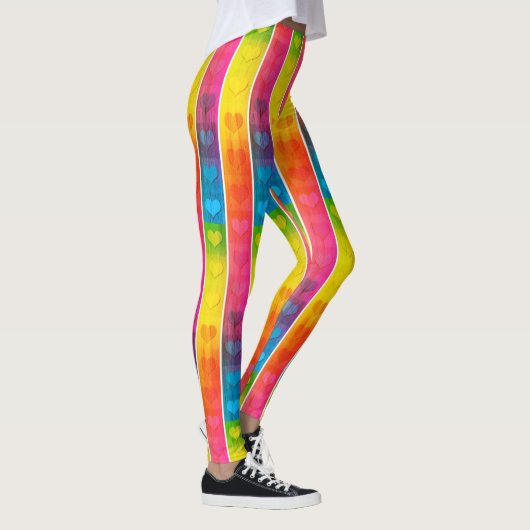 [Fun with Stripes] Patroon #6c Rainbow Hearts Leggings (Rechts)