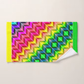 [Fun with Stripes] Patroon #7a Regenbooggeometrisc Bad Handdoek (Handdoek)