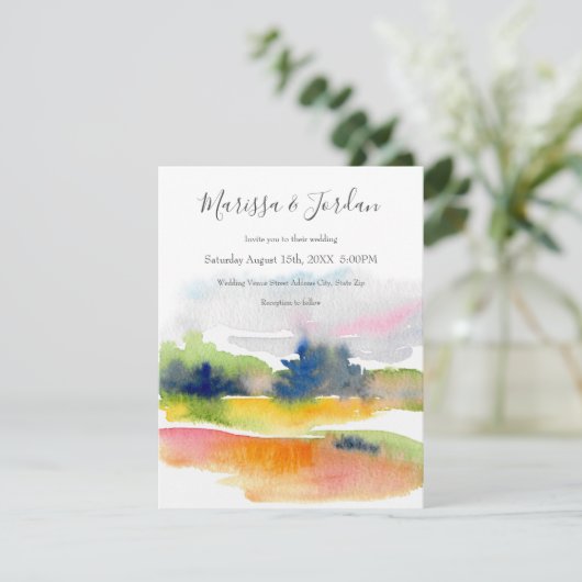 'Fun with Waterverf Brushstrokes' Abstract Kaart (Staand voorkant)