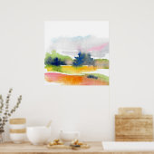 'Fun with Waterverf Brushstrokes' Abstract Poster (Keuken)