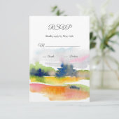 'Fun with Waterverf Brushstrokes' Abstract RSVP Kaartje (Staand voorkant)