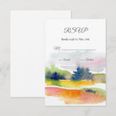 'Fun with Waterverf Brushstrokes' Abstract RSVP Kaartje (Voorkant / Achterkant)