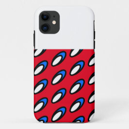 Fun: witte, witte, blauwe schijven, wit bovenaan Case-Mate iPhone case
