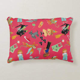 Fun Wizard of Oz on red children's design Accent Kussen