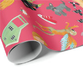 Fun Wizard of Oz on red children's design Cadeaupapier (Rol Hoek)