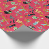 Fun Wizard of Oz on red children's design Cadeaupapier (Hoek)