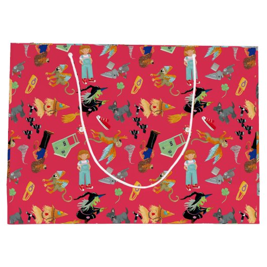 Fun Wizard of Oz on red children's design Groot Cadeauzakje (Achterkant)
