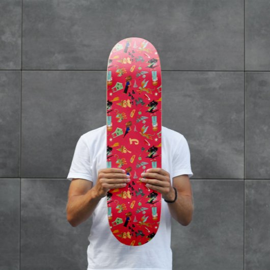 Fun Wizard of Oz on red children's design Persoonlijk Skateboard