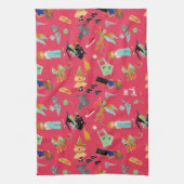 Fun Wizard of Oz on red children's design Theedoek (Verticaal)