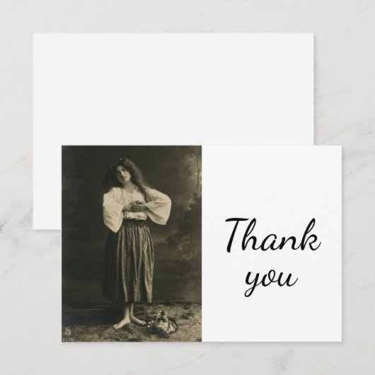 Fun Woman Hair Clothes Dank u Bedankkaart (Voorkant / Achterkant)