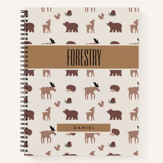 Fun Woodland BOHO Wildlife Onderwerp Notitieboek (Voorkant)