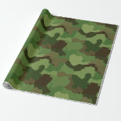Fun Woodland Camouflage met grotere vormen Cadeaupapier (Uitgerold)