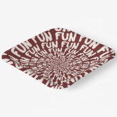 Fun woordherhaling spiraalcrème met ruw papier papieren bordje (Gebogen)