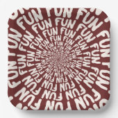 Fun woordherhaling spiraalcrème met ruw papier papieren bordje (Voorkant)