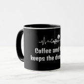Fun Work Quote Koffie & Crème houdt dokter weg Mok (Voorkant links)