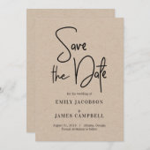 Fun Writing Save the Date Kaart Kraft (Voorkant / Achterkant)