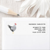 Fun Wyandotte Chicken Waterverf Retouradres Etiket (Insitu)
