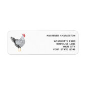 Fun Wyandotte Chicken Waterverf Retouradres Etiket (Voorkant)