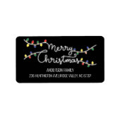 Fun Xmas lampjes Merry-kerstadreslabel Etiket (Voorkant)