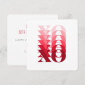 Fun XO in Reds, Valentijnsdag Feestdagenkaart (Voorkant / Achterkant)