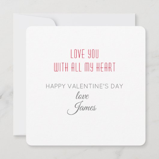 Fun XO in Reds, Valentijnsdag Feestdagenkaart (Achterkant)