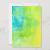 Fun Yellow and Blue Waterverf Abstracte verjaardag Kaart (Achterkant)