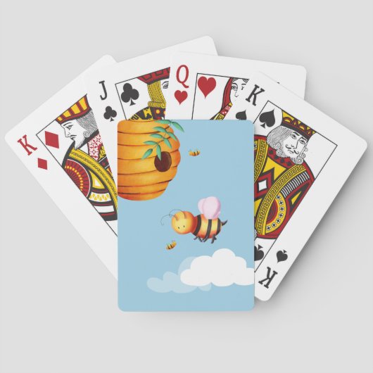 Fun Yellow Bee Pokerkaarten (Achterkant)