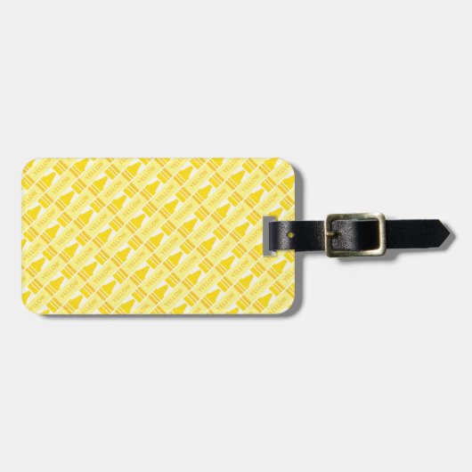 Fun Yellow Crayon Pattern Bagagelabel (Voorkant horizontaal)