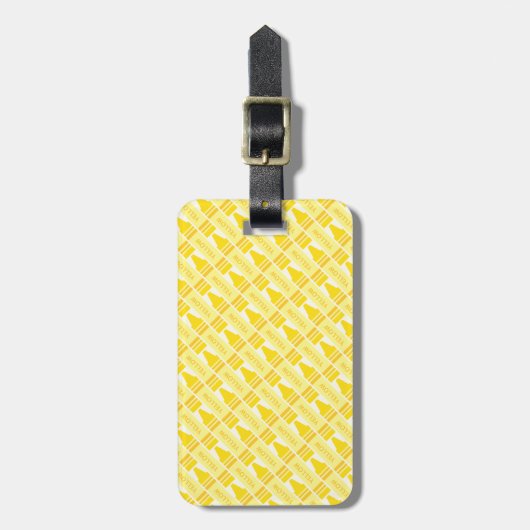 Fun Yellow Crayon Pattern Bagagelabel (Voorkant verticaal)