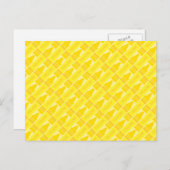 Fun Yellow Crayon Pattern Briefkaart (Voorkant / Achterkant)