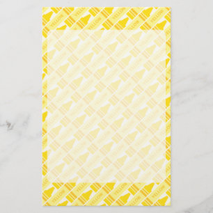 Fun Yellow Crayon Pattern Briefpapier