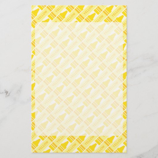 Fun Yellow Crayon Pattern Briefpapier (Voorkant)