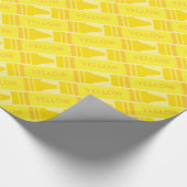 Fun Yellow Crayon Pattern Cadeaupapier (Hoek)