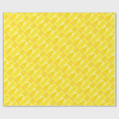Fun Yellow Crayon Pattern Cadeaupapier (Vlak)