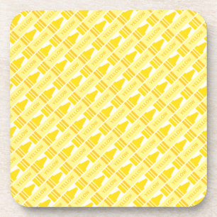 Fun Yellow Crayon Pattern Drankjes Onderzetter